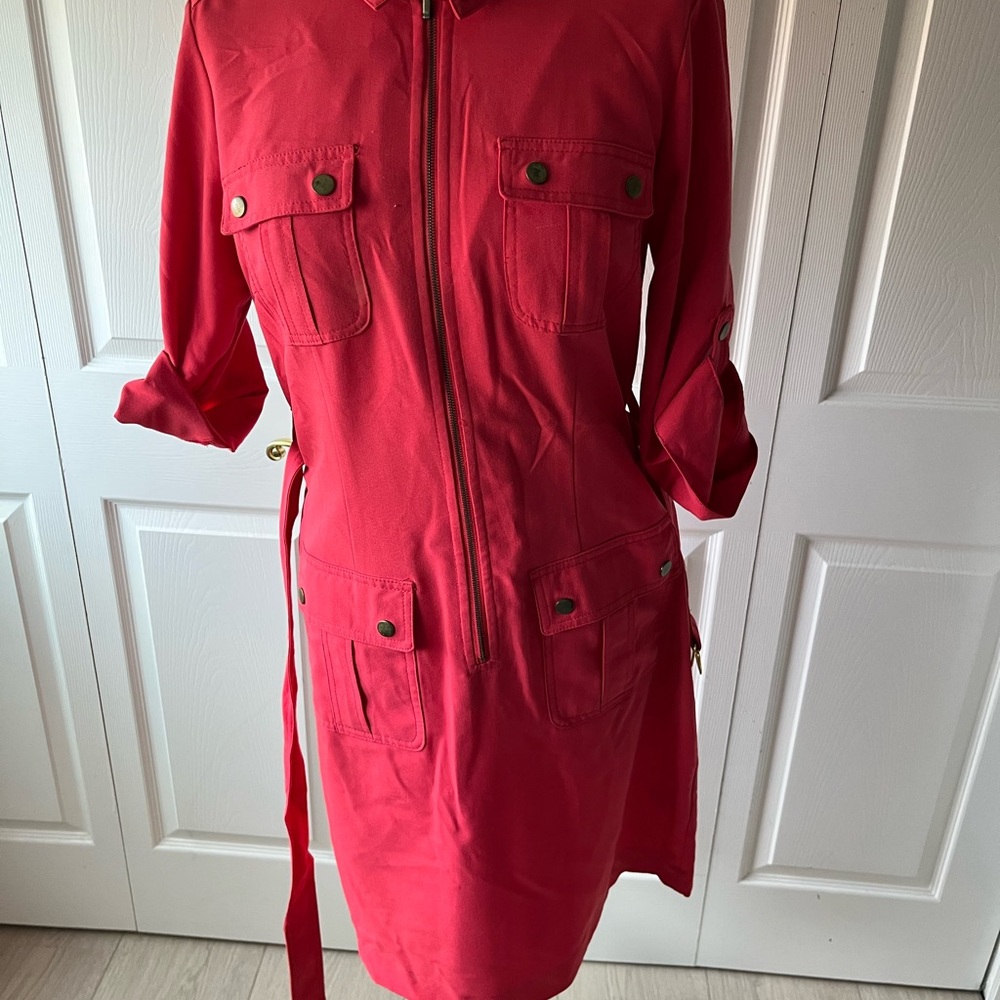 Sharagano Women's Vibrant Red Utility Jacket
